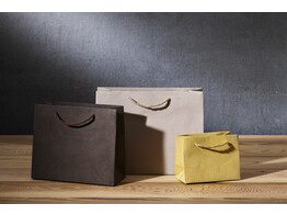 Luxury paper bags with suede fabric
